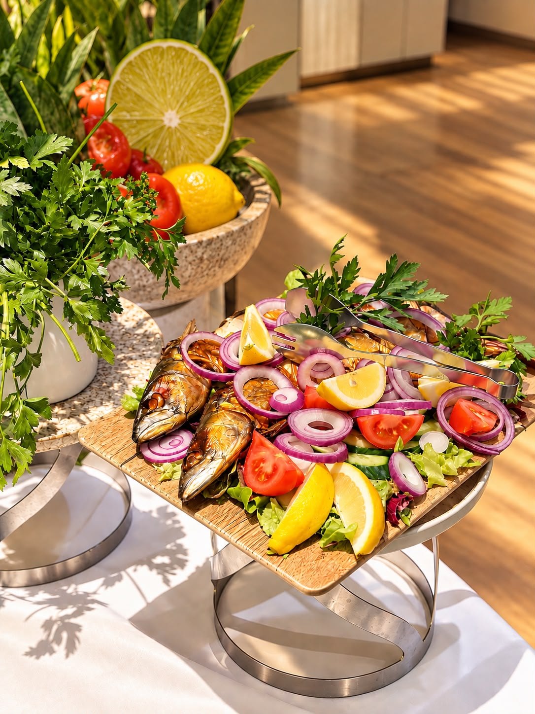 Frische Speisen und mediterrane Auswahl für eine Feier